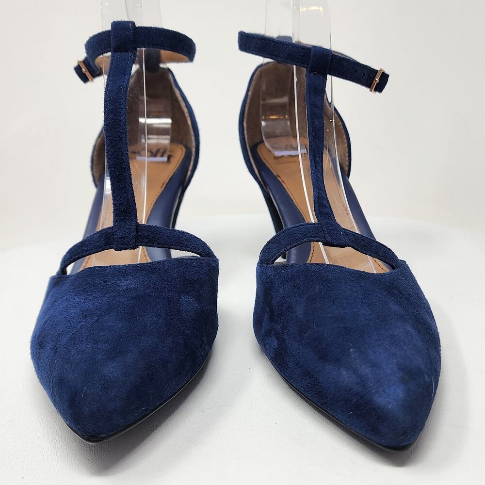 Sofft T-Strap Pumps Women 9M Blue Suede Pointed Toe Ankle Strap Heels 1540527 - Picture 4 of 11